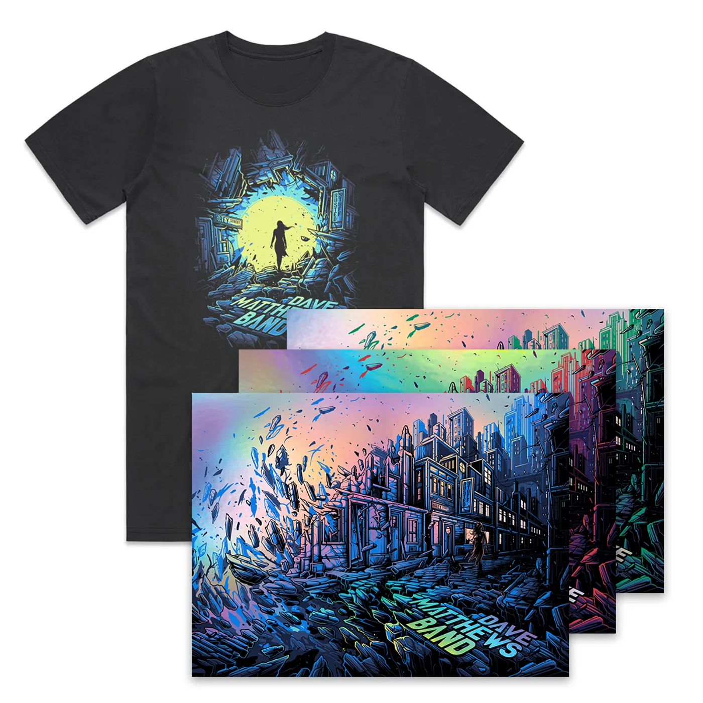 Dave Matthews Band “Grey Street” Song Poster – Rainbow Foil (Limited Edition) Bundle