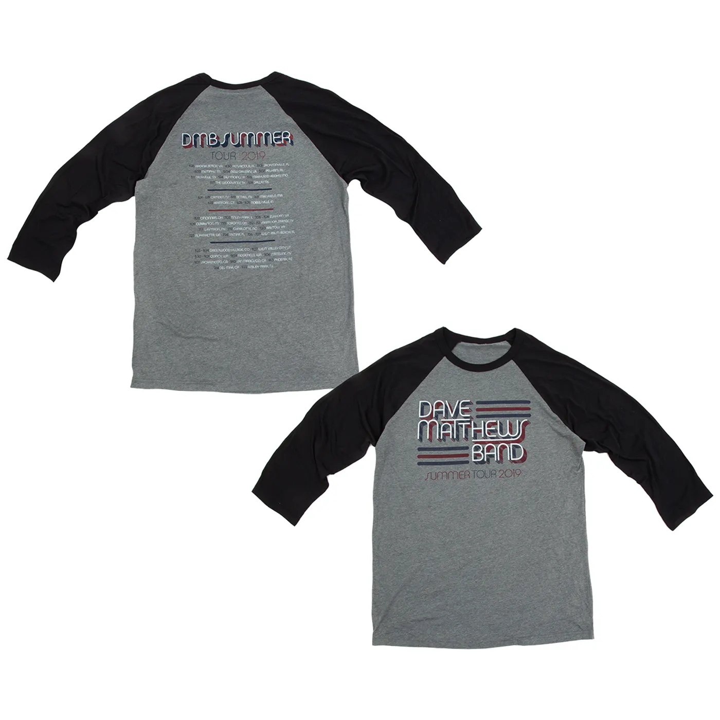 Dave Matthews Band 2019 Summer Tour Dark Raglan