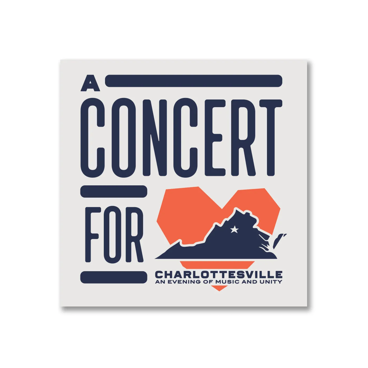 Dave Matthews Band Concert for Charlottesville Sticker - Heart Logo