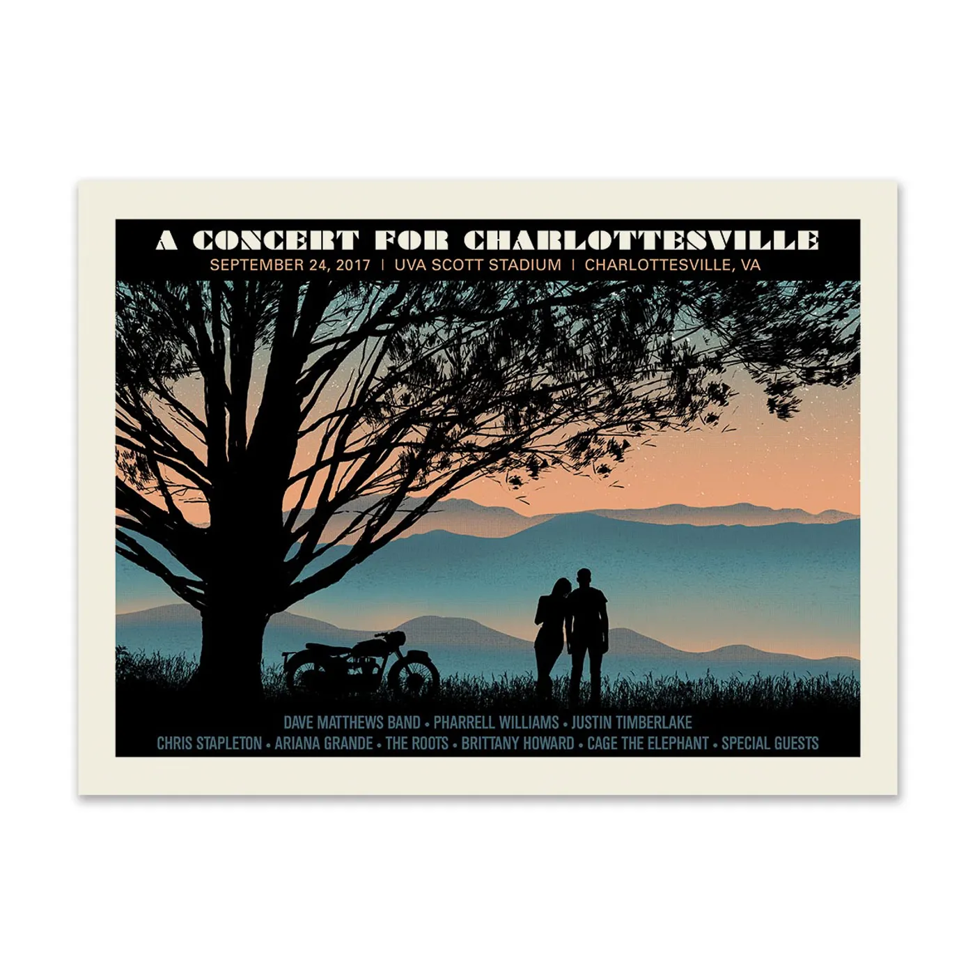 Dave Matthews Band Concert for Charlottesville Poster