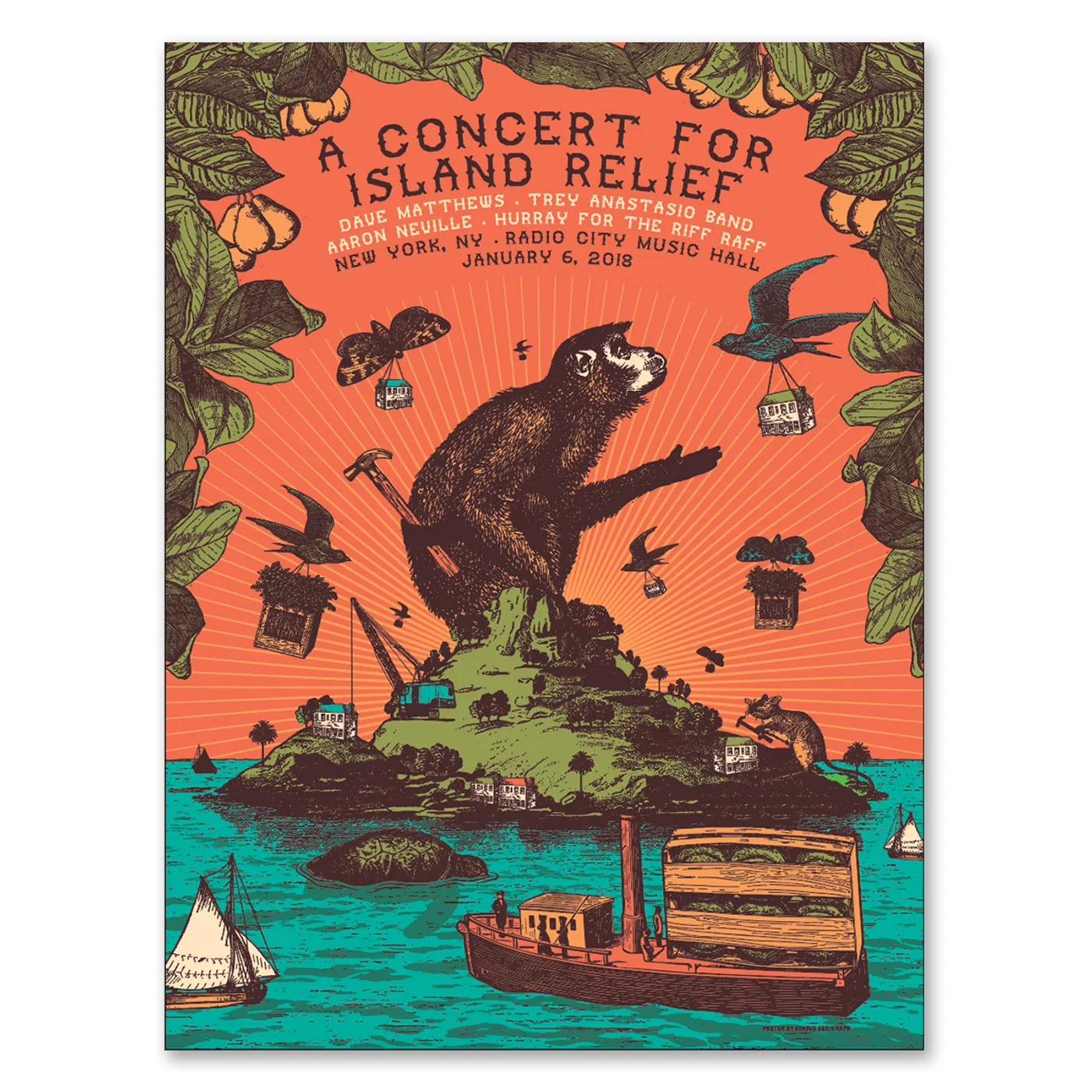 Dave Matthews Band Concert for Island Relief Poster