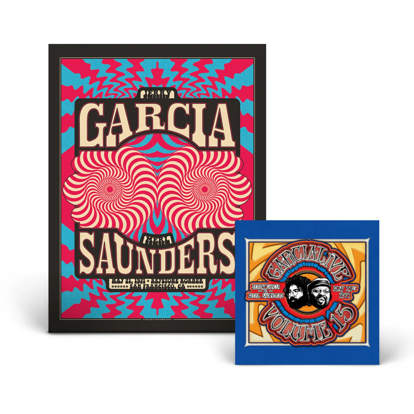 **SOLD OUT** Jerry Garcia & Merl Saunders - GarciaLive Volume 15: 05/21/71 2-CD or Download & Poster Bundle
