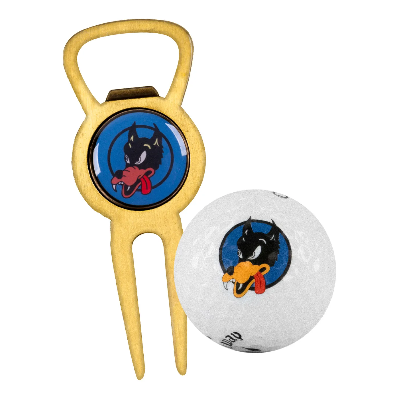 Jerry Garcia Wolf Golf Balls + Wolf Divot Tool & Bottle Opener Bundle