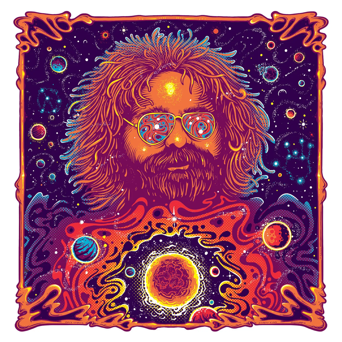 Jerry Garcia Bicycle Day 2022 - a limited edition print by Helen Kennedy (ZazzCorp)