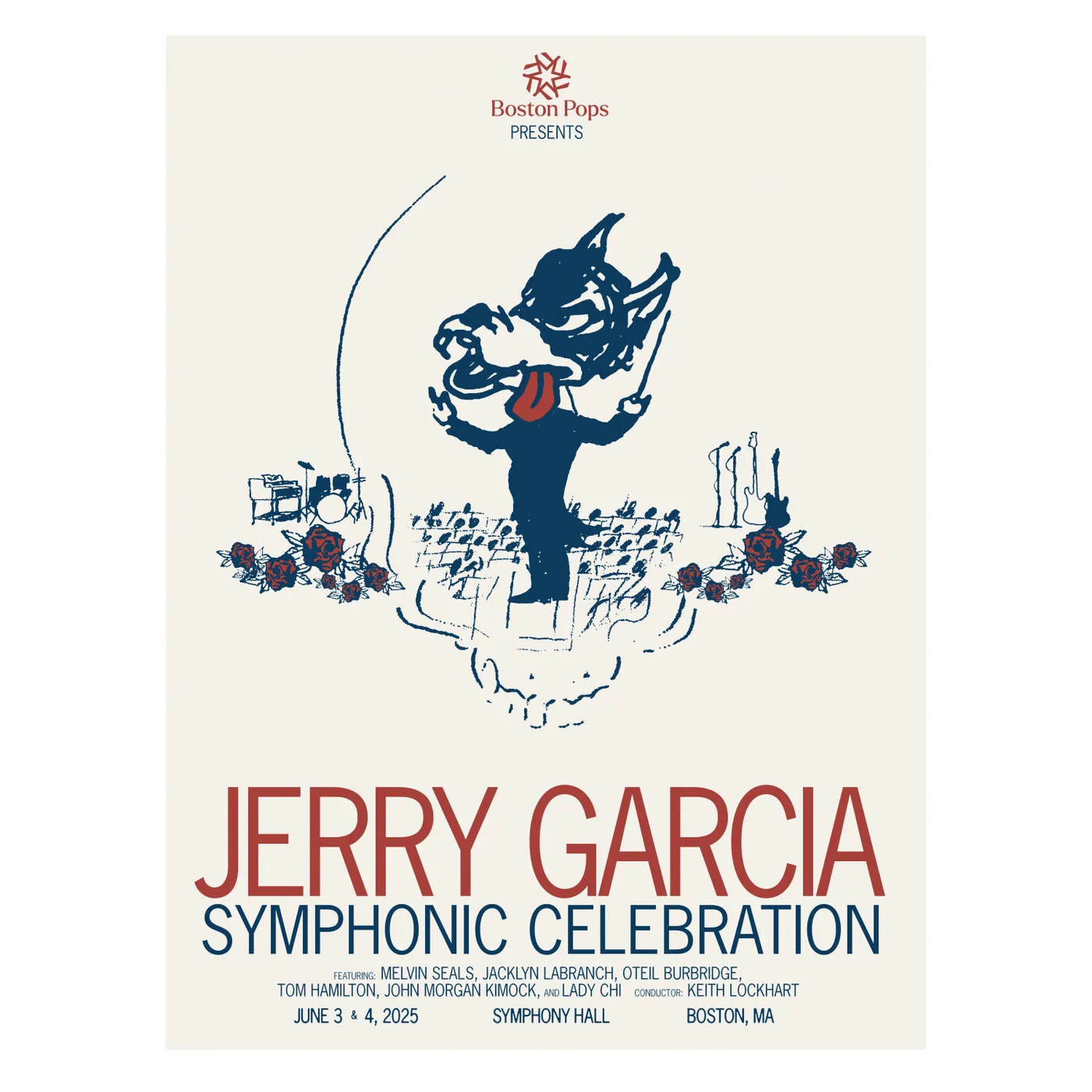 Jerry Garcia Symphonic Celebration 2025 Boston Symphony Hall Poster