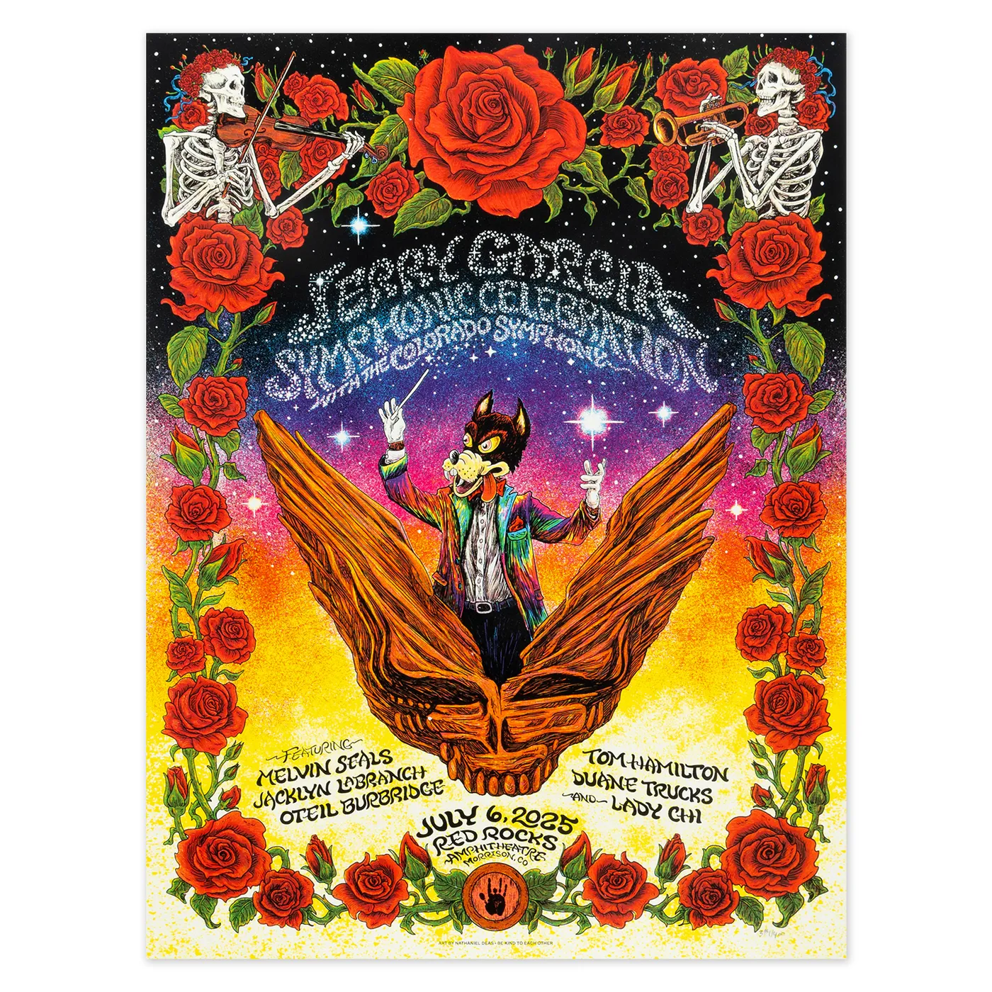Jerry Garcia Symphonic Celebration 2025 Red Rocks Poster