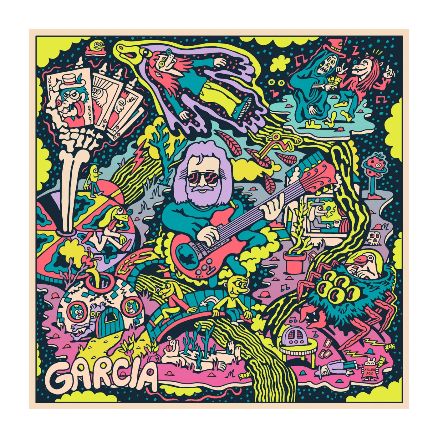 Jerry Garcia Garcia (Bicycle Day 2023) by Killer Acid  Limited Edition Print