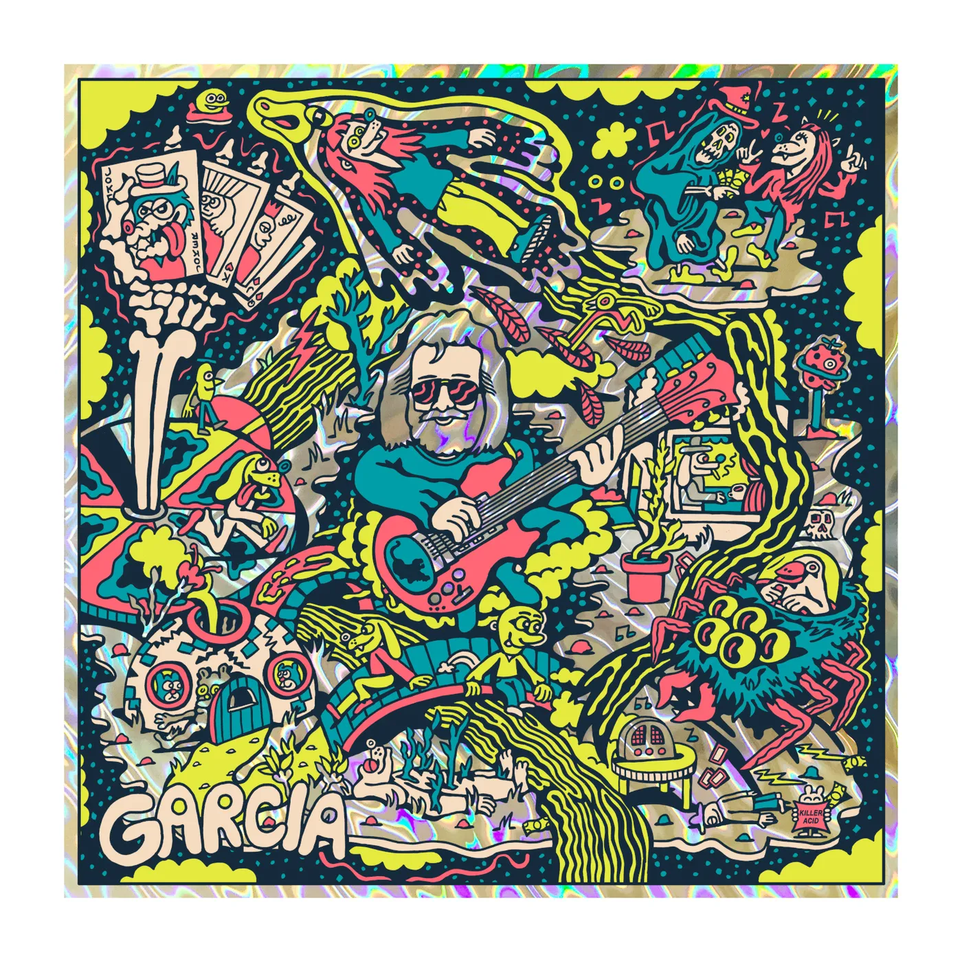 Jerry Garcia Garcia (Bicycle Day 2023) Lava Foil by Killer Acid — Limited Edition Print