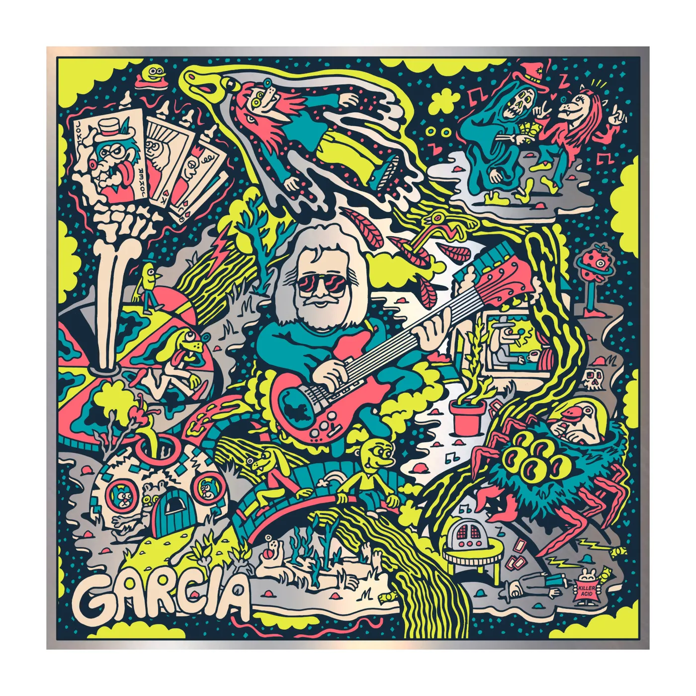 Jerry Garcia Garcia (Bicycle Day 2023) Mirror Foil by Killer Acid — Limited Edition Print