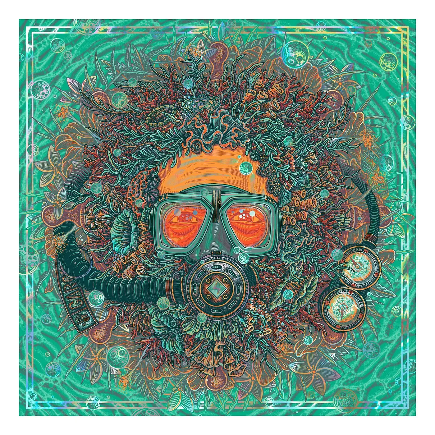 Jerry Garcia SOLD OUT Bicycle Day 2024: “Beneath the Waves” Foil Print by Luke Martin