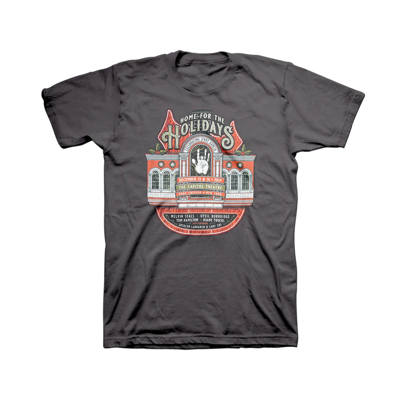 Jerry Garcia Home for the Holidays Organic Event T-Shirt