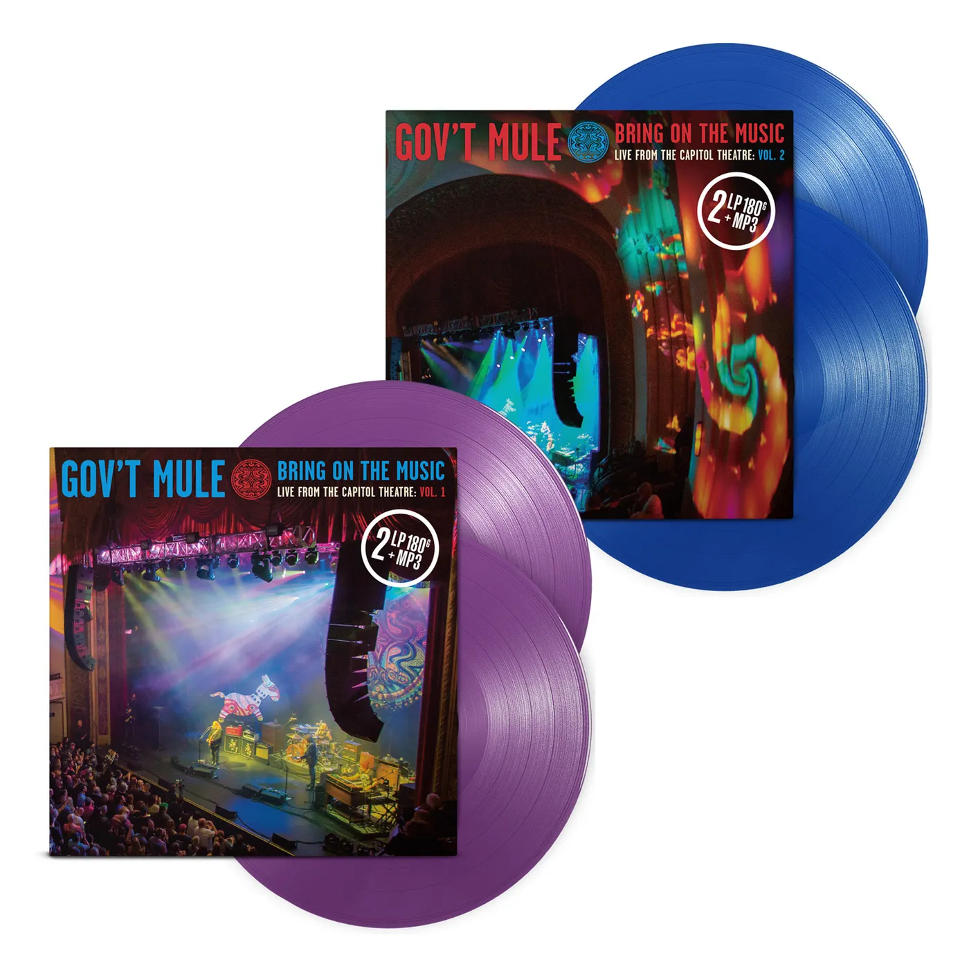 Gov't Mule 4-LP Purple & Blue Vinyl Bundle: Bring On The Music / Live at The Capitol Theatre