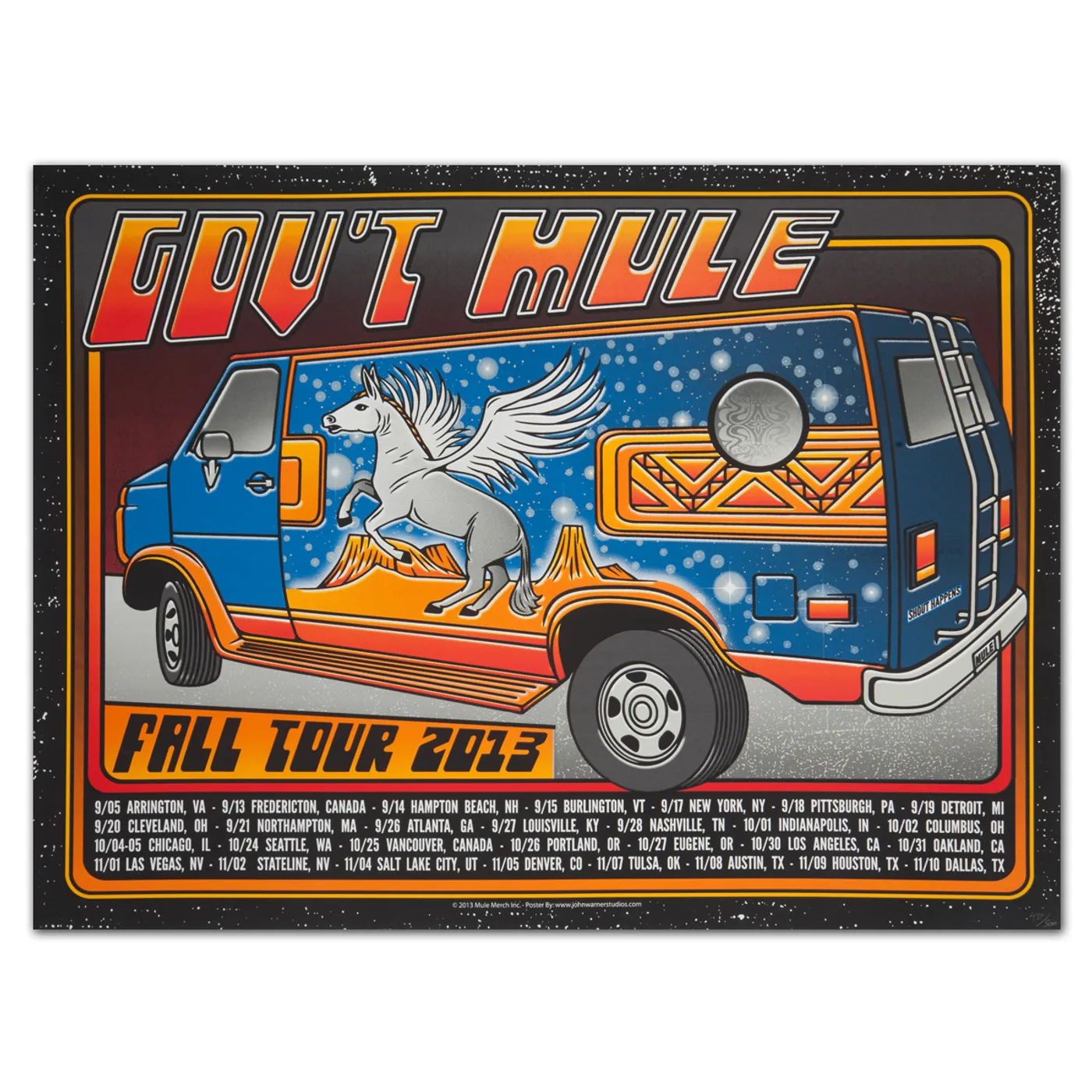 Gov't Mule "Vantastic" 2013 Fall Tour Poster
