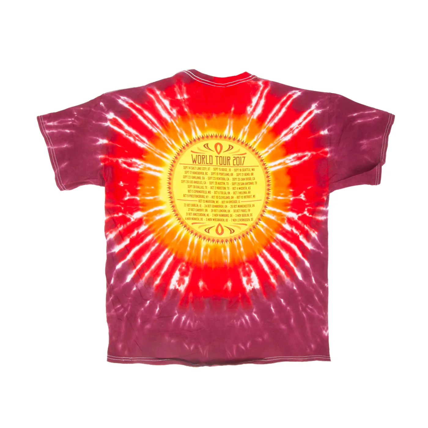 Gov't Mule Sugar Skull Fall 2017 World Tour Red Tie Dye Shirt