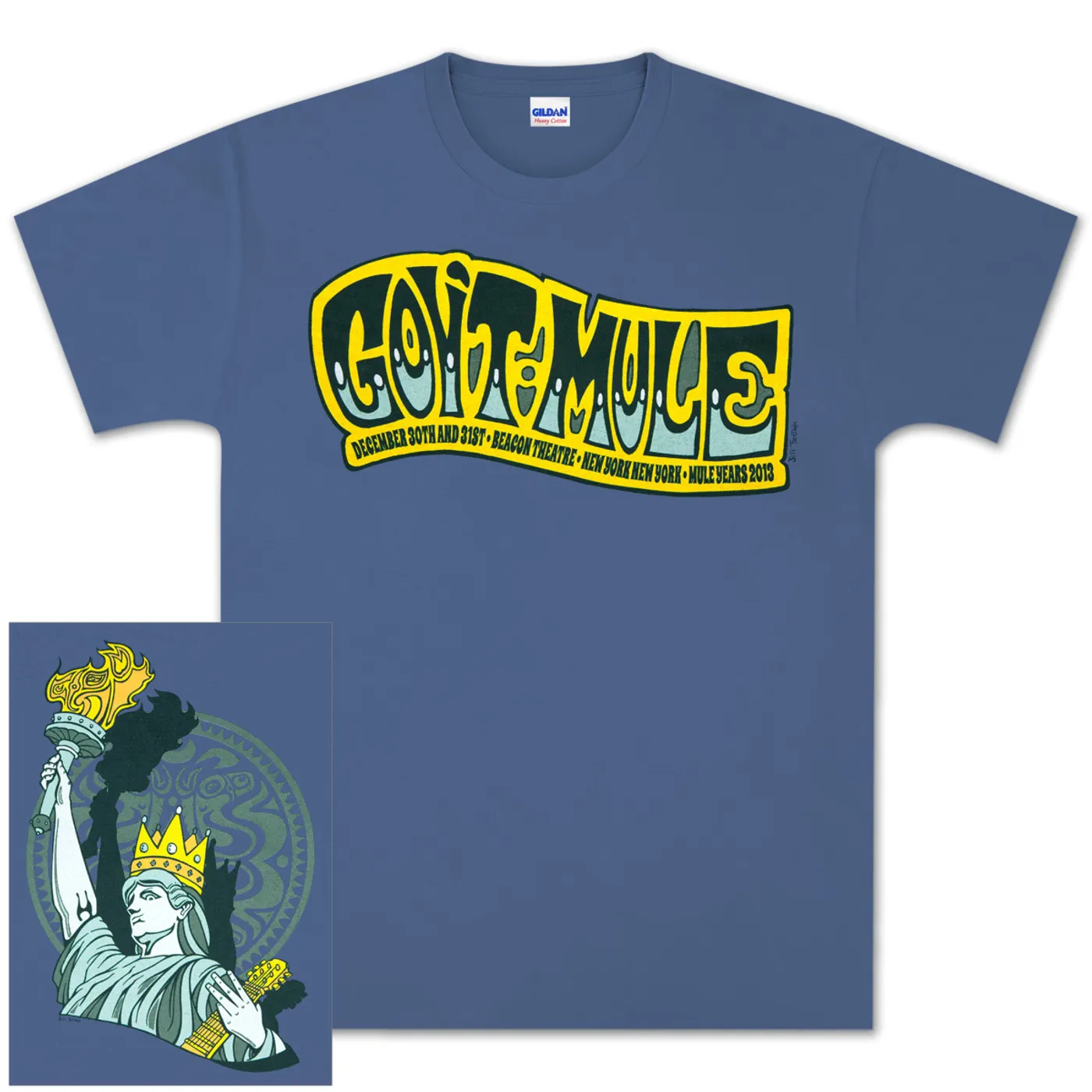 Gov't Mule New Years Eve 2012-2013 Queen of Liberty Logo T-shirt