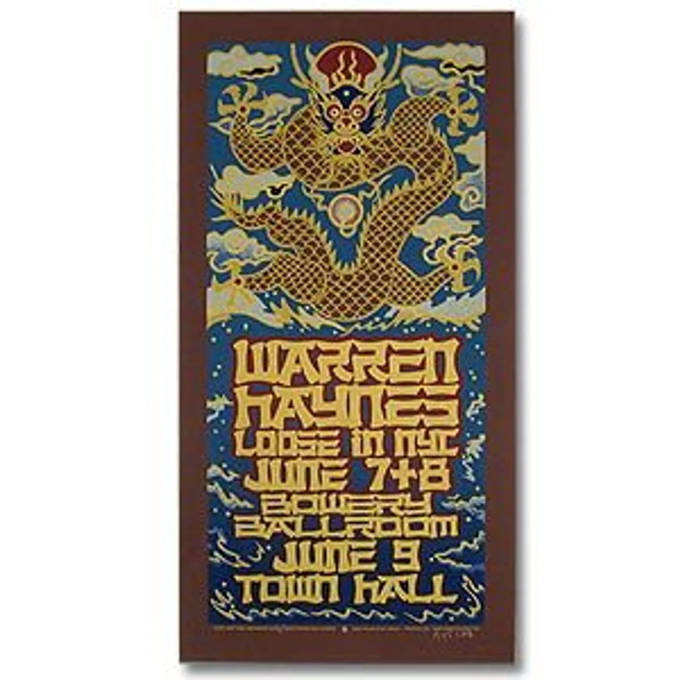 Warren Haynes 2004 Bowery Ballroom New York City Event Poster