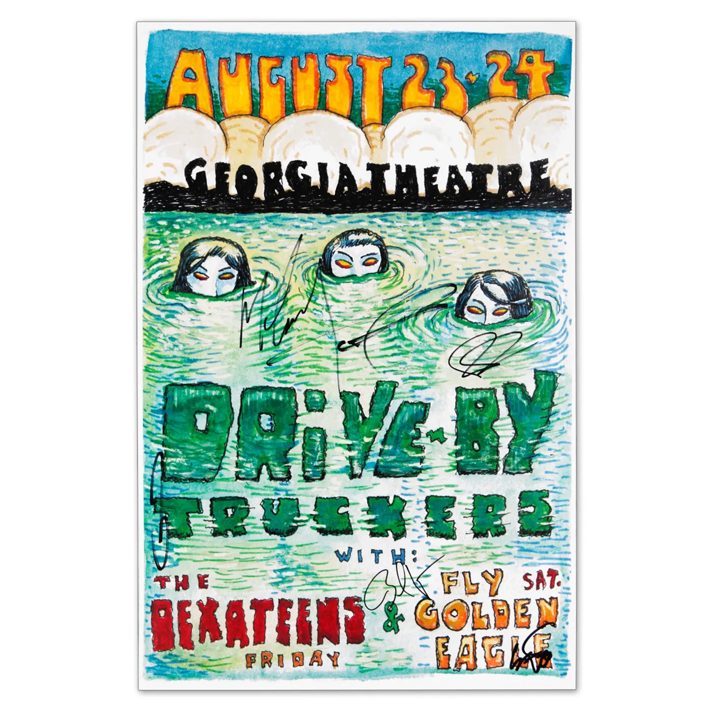 Drive-By Truckers - August 23-24, 2013 Georgia Theatre Autographed Poster