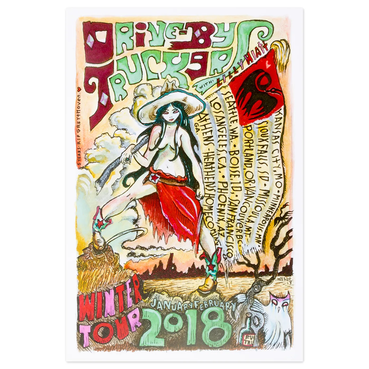Drive-By Truckers Winter Tour 2018 Unsigned Poster