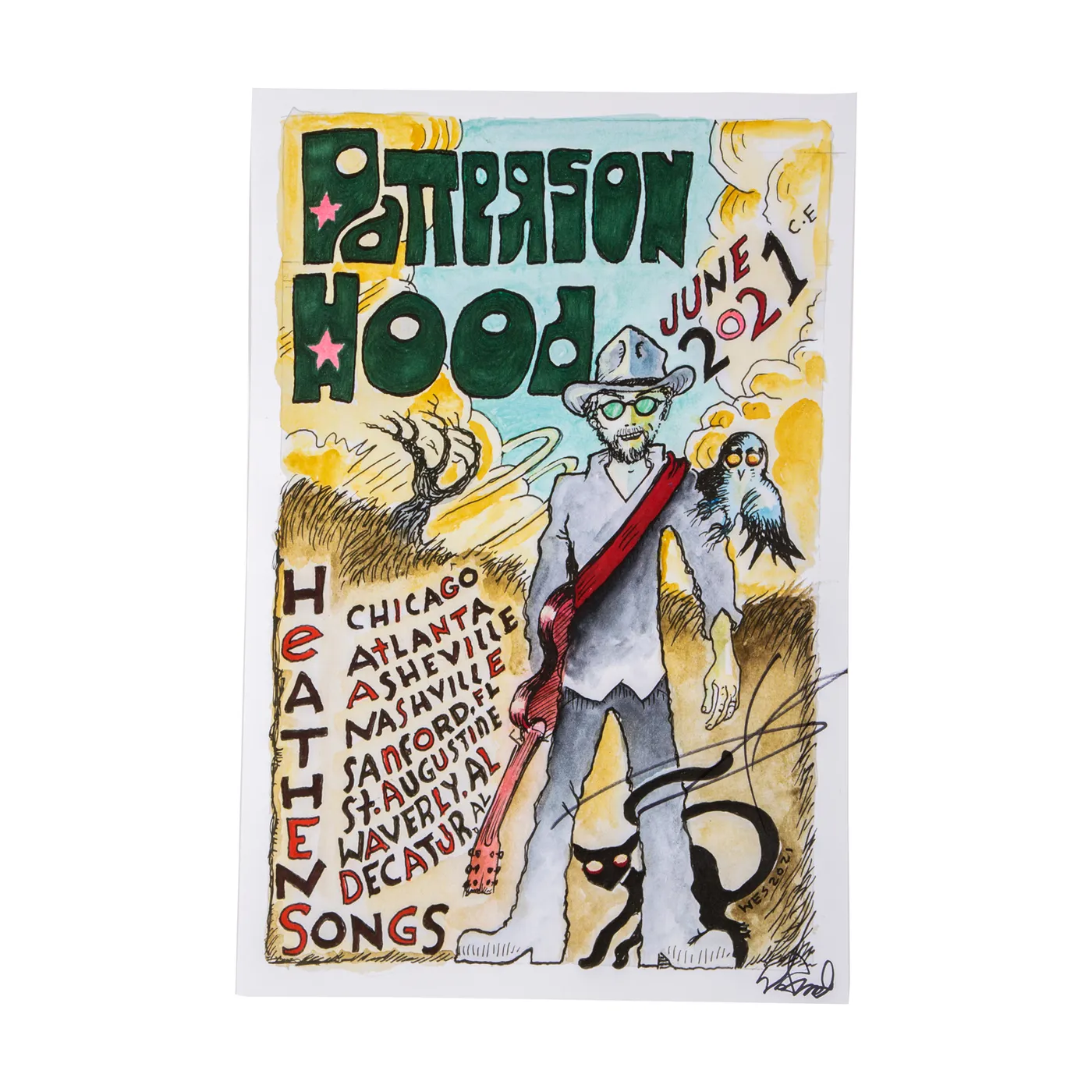Drive-By Truckers Patterson Hood Summer 2021 Solo Tour Poster - SIGNED
