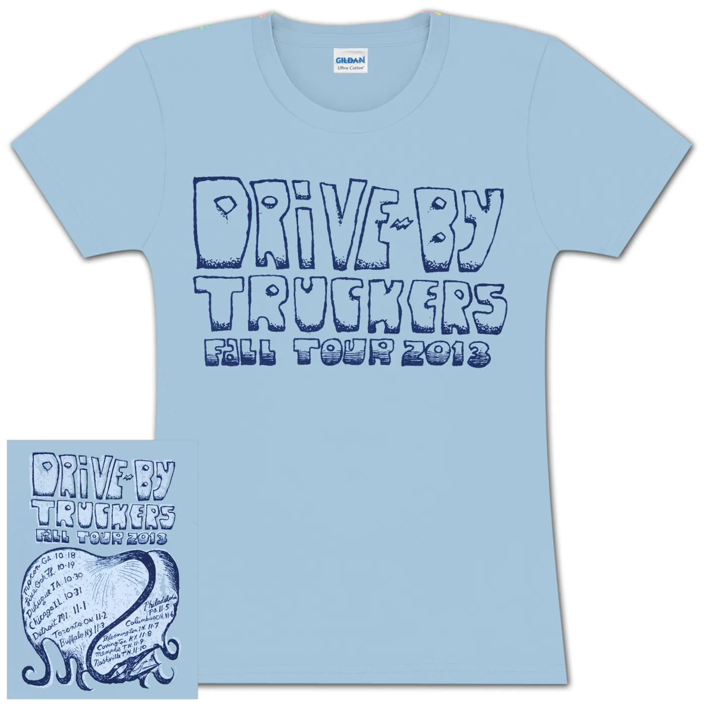 Drive-By Truckers DBT Ladies Fall Tour Tee Blue