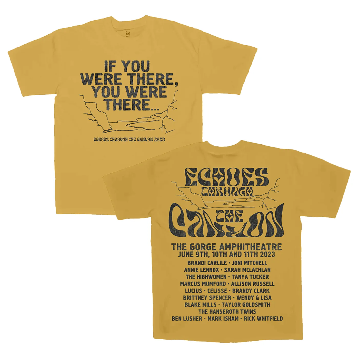Brandi Carlile Echoes Through The Canyon Commemorative T-Shirt - Gold