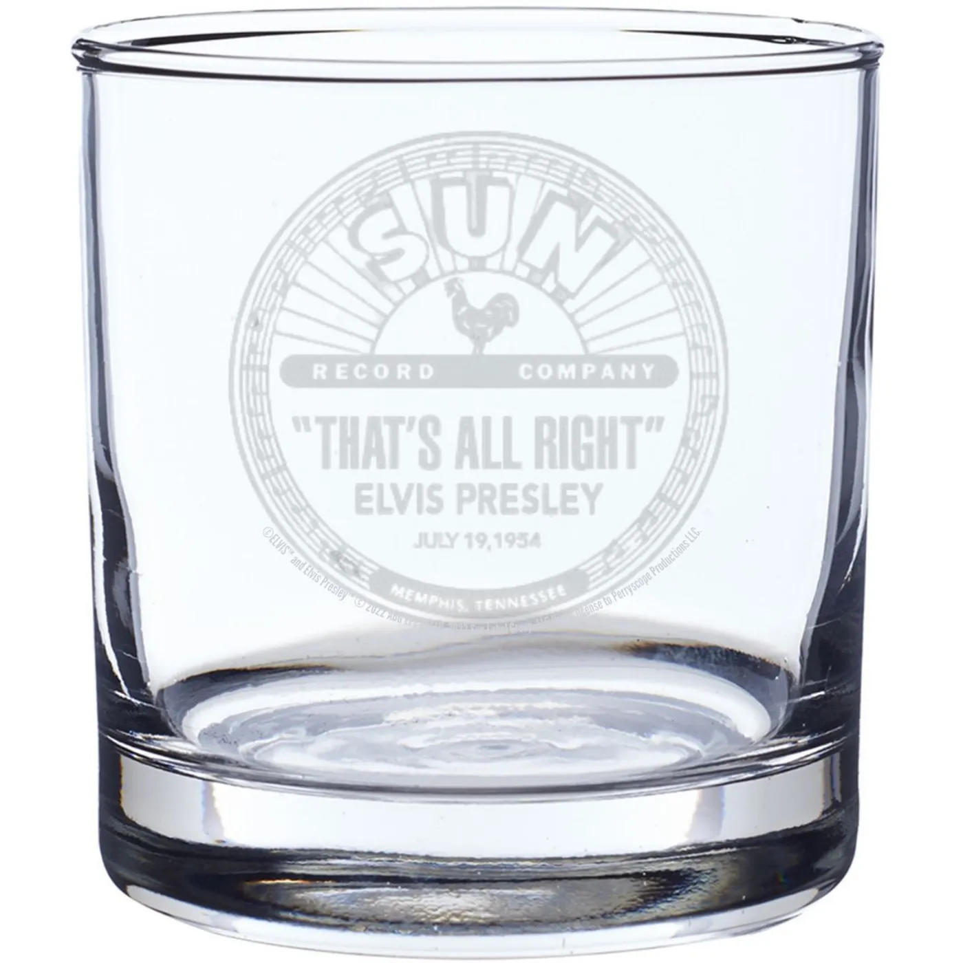 Elvis Presley That's All Right Label Laser Engraved Rocks Glass