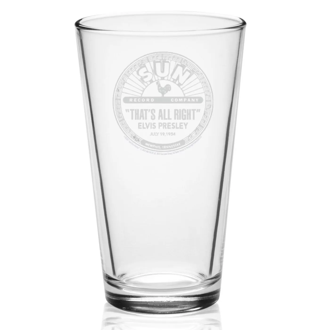 Elvis Presley That's All Right Label Laser Engraved Pint Glass