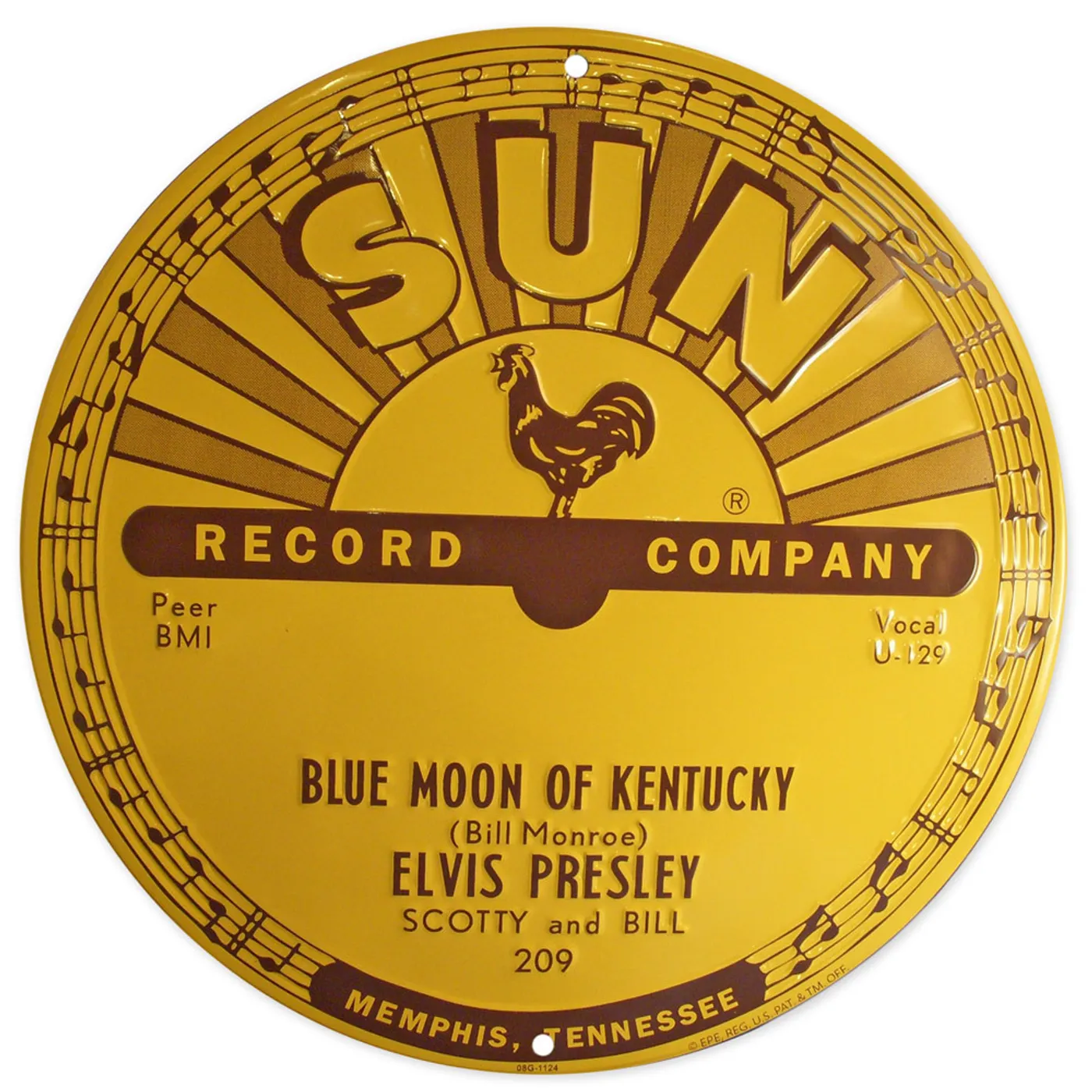 Elvis Presley Blue Moon of Kentucky Aluminum Sign