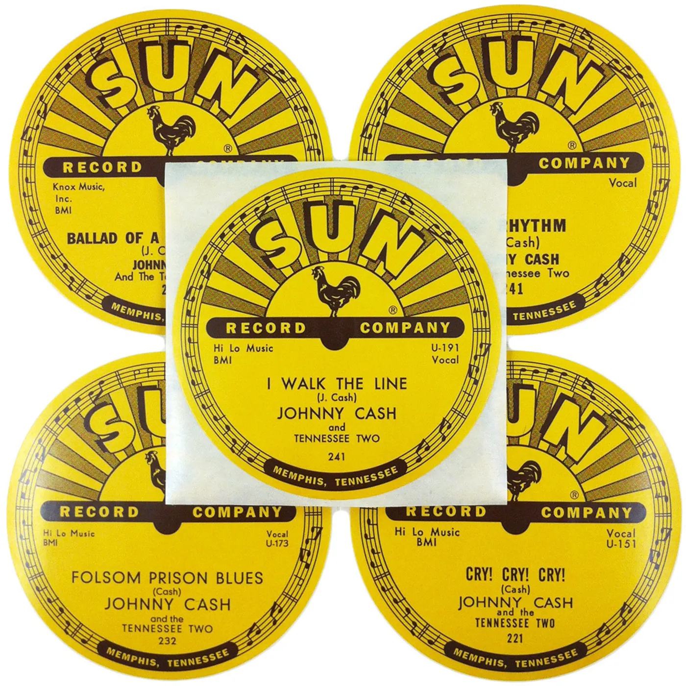 Johnny Cash 78rpm Label Sticker Pack