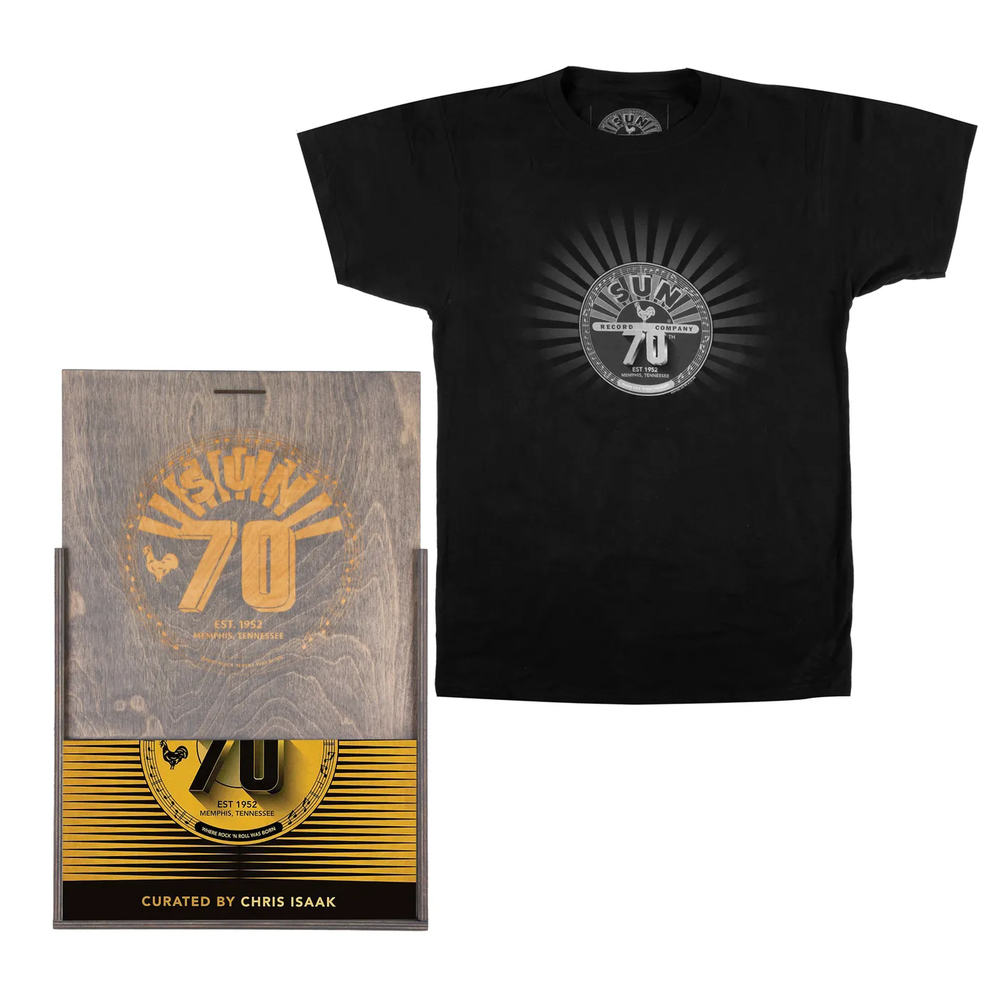 Sun Records 70th Anniversary T-shirt and Vinyl Box Bundle