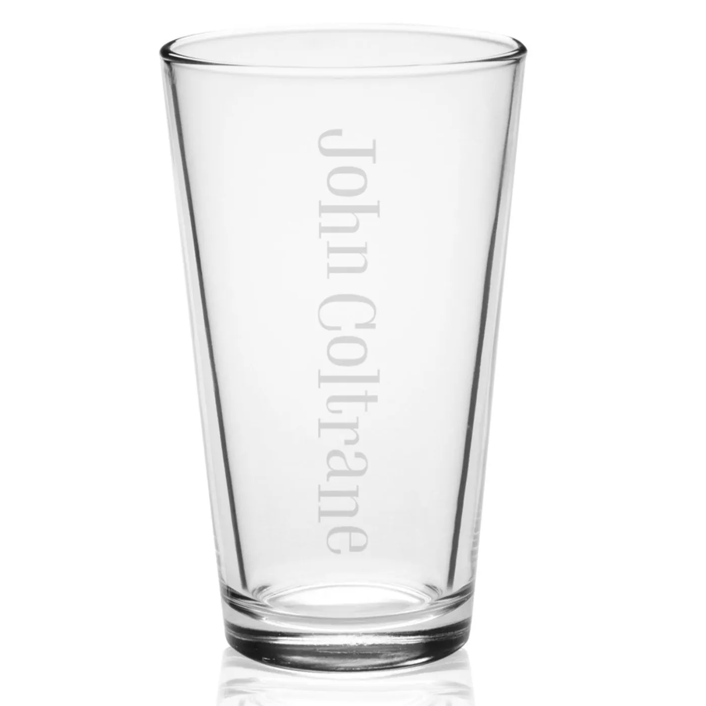 John Coltrane Vertical Logo Laser Engraved Pint
