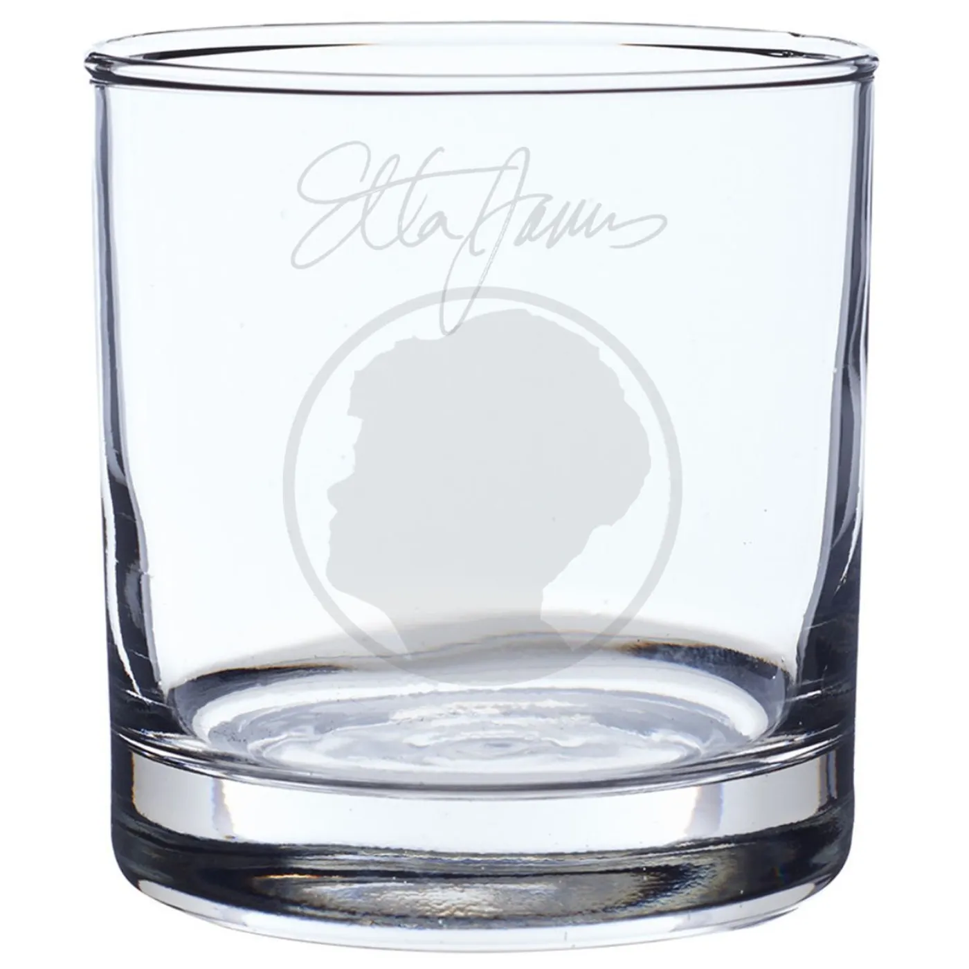 Etta James Bust Rocks Glass