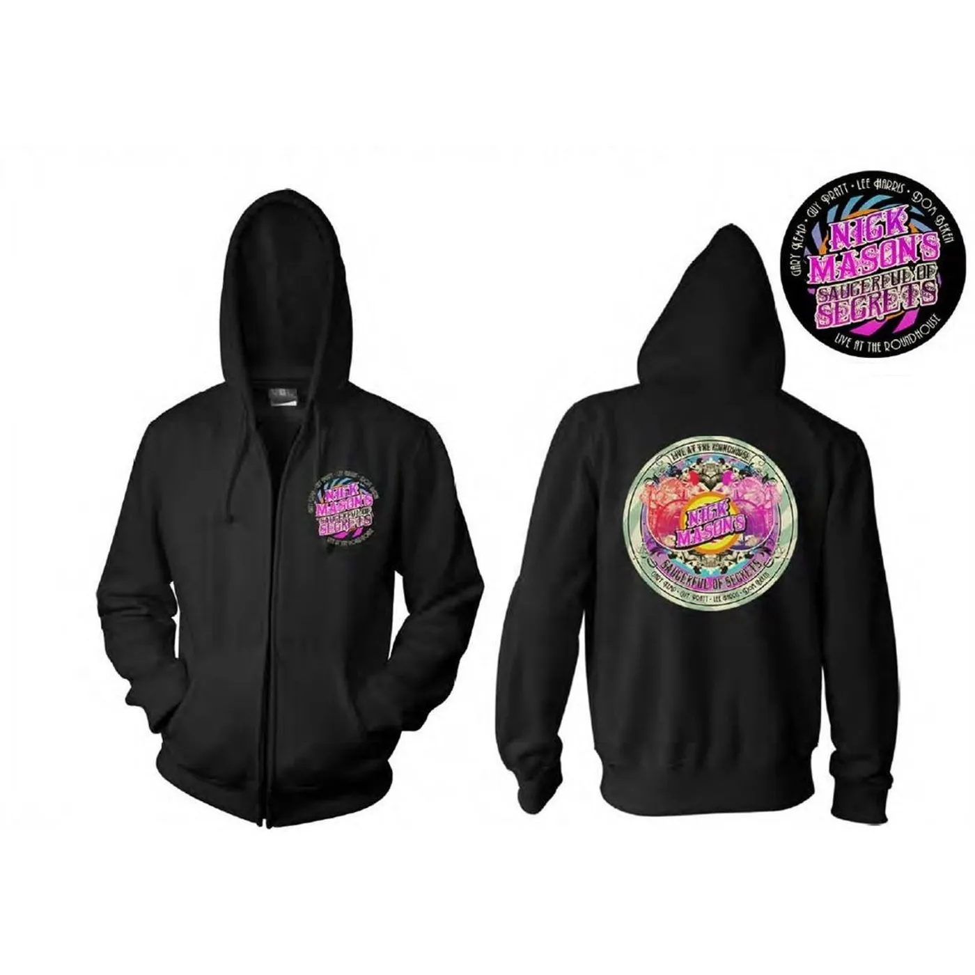 Nick Mason's Saucerful of Secrets Live at the Roundhouse Black Zip Hoodie
