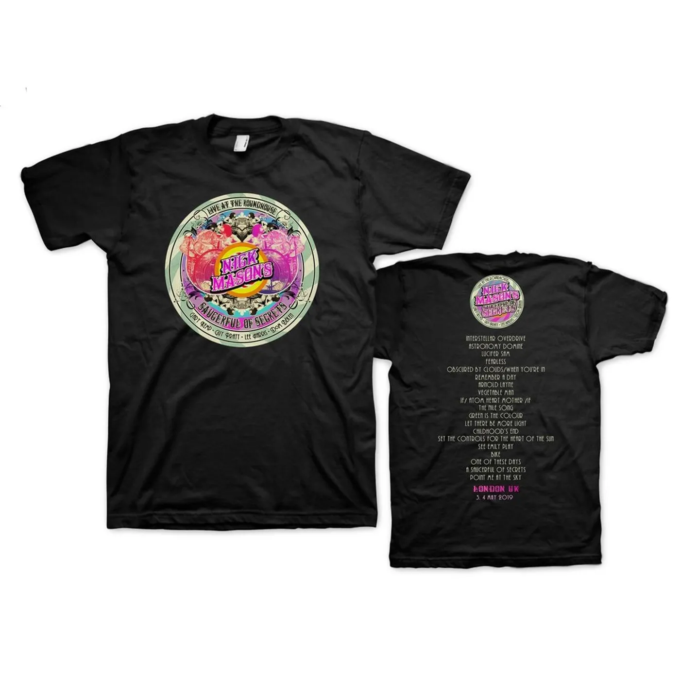 Nick Mason's Saucerful of Secrets Nick Masons Saucerful of Secrets Live At The Roundhouse Set List T-shirt