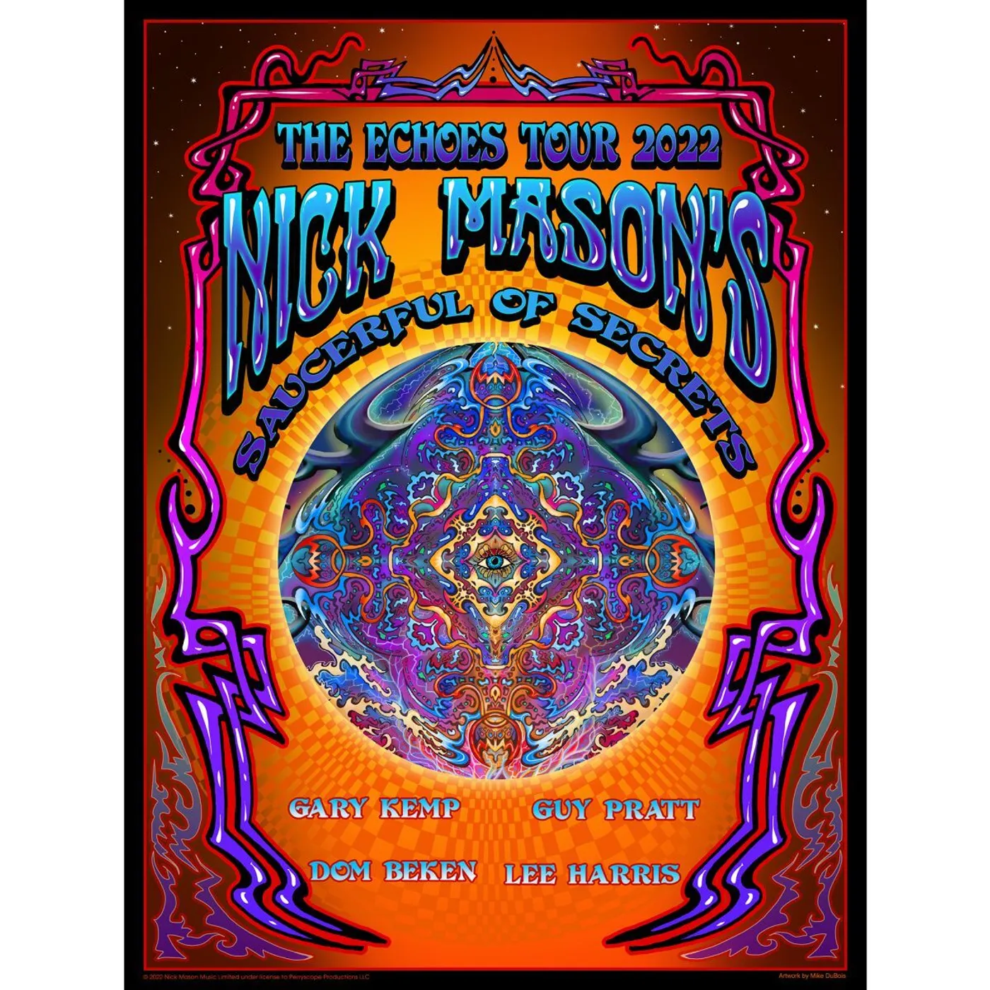 Nick Mason's Saucerful of Secrets Nick Mason's Echoes Tour 2022 DuBois Lithograph Poster