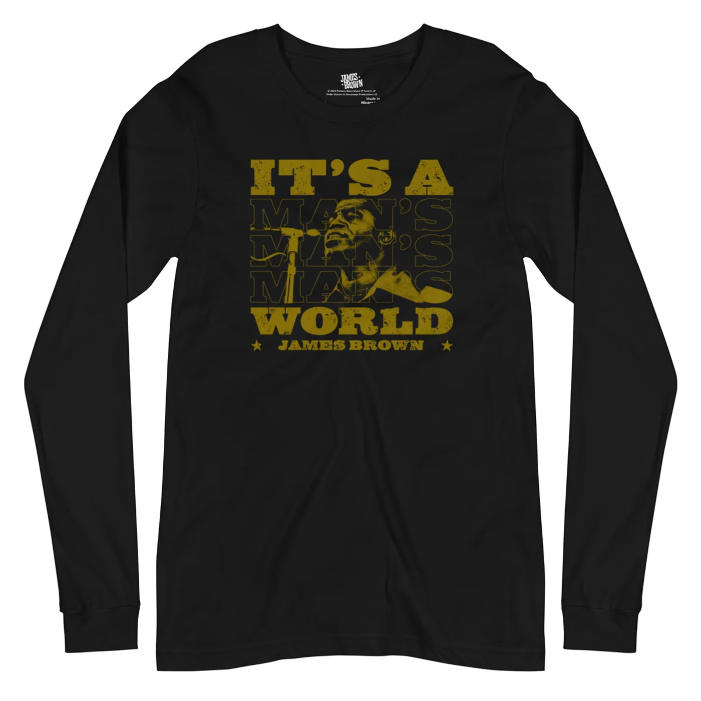 James Brown It's A Man's World Block Text Long Sleeve T-Shirt
