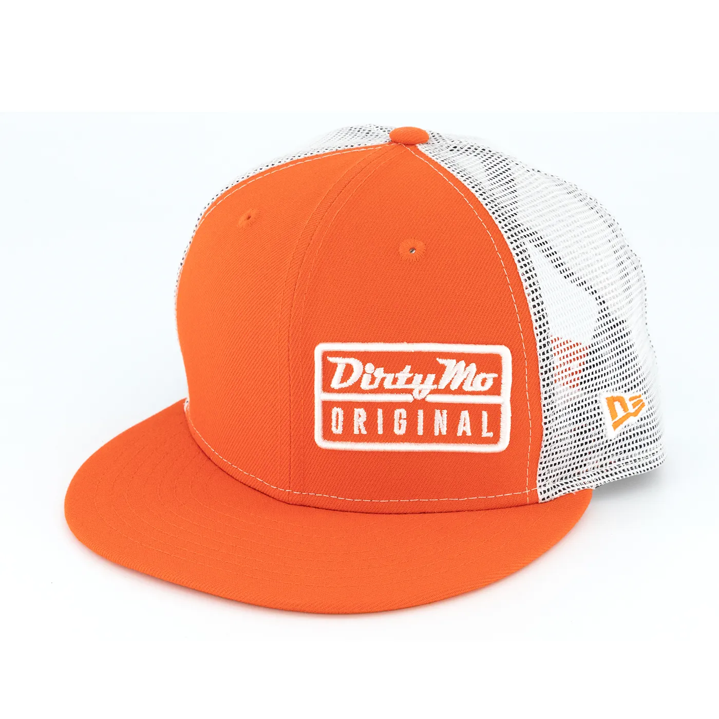 Dirty Mo Media Original Orange & White New Era 9FIFTY Trucker Cap