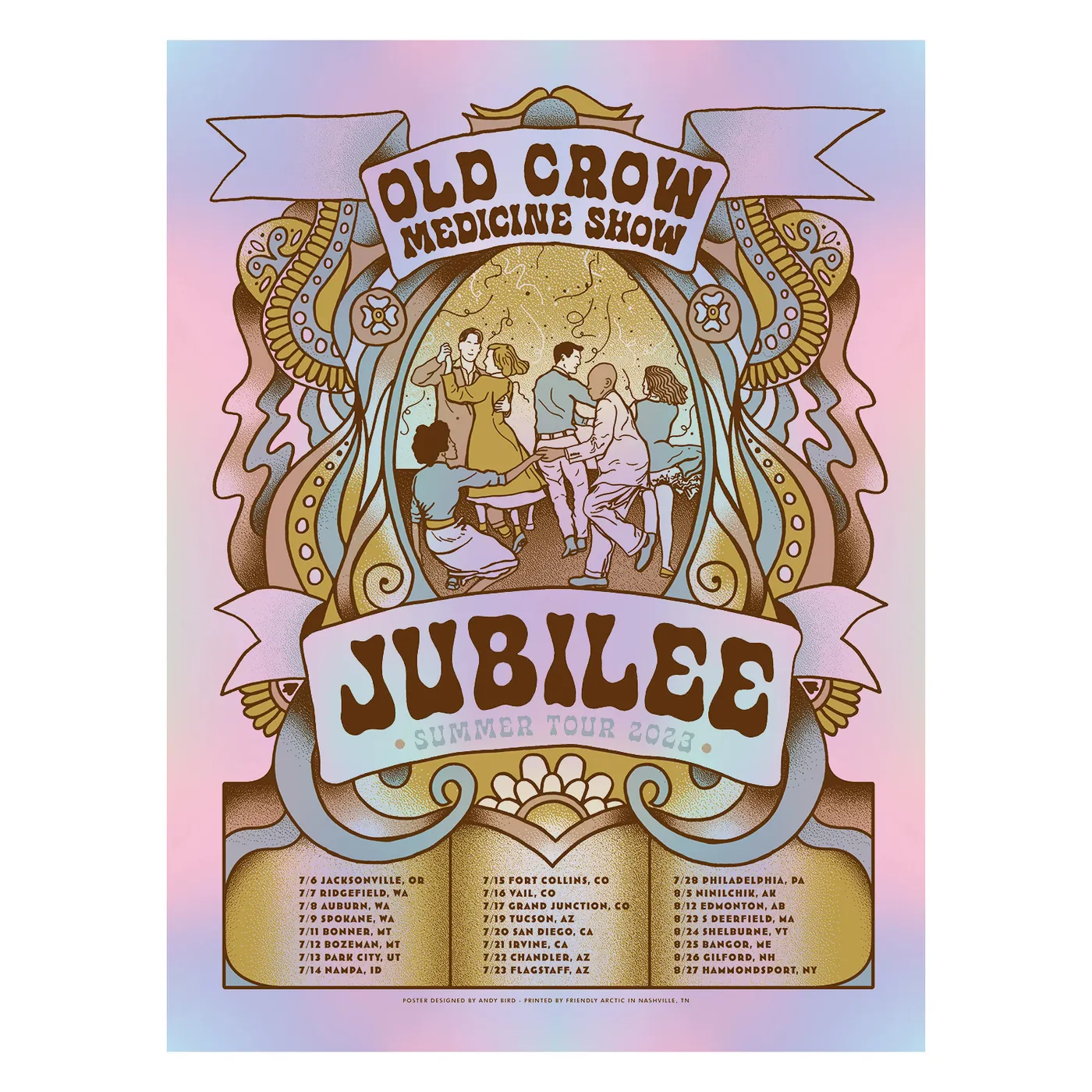 Old Crow Medicine Show SIGNED Summer Jubilee Tour Poster - Foil