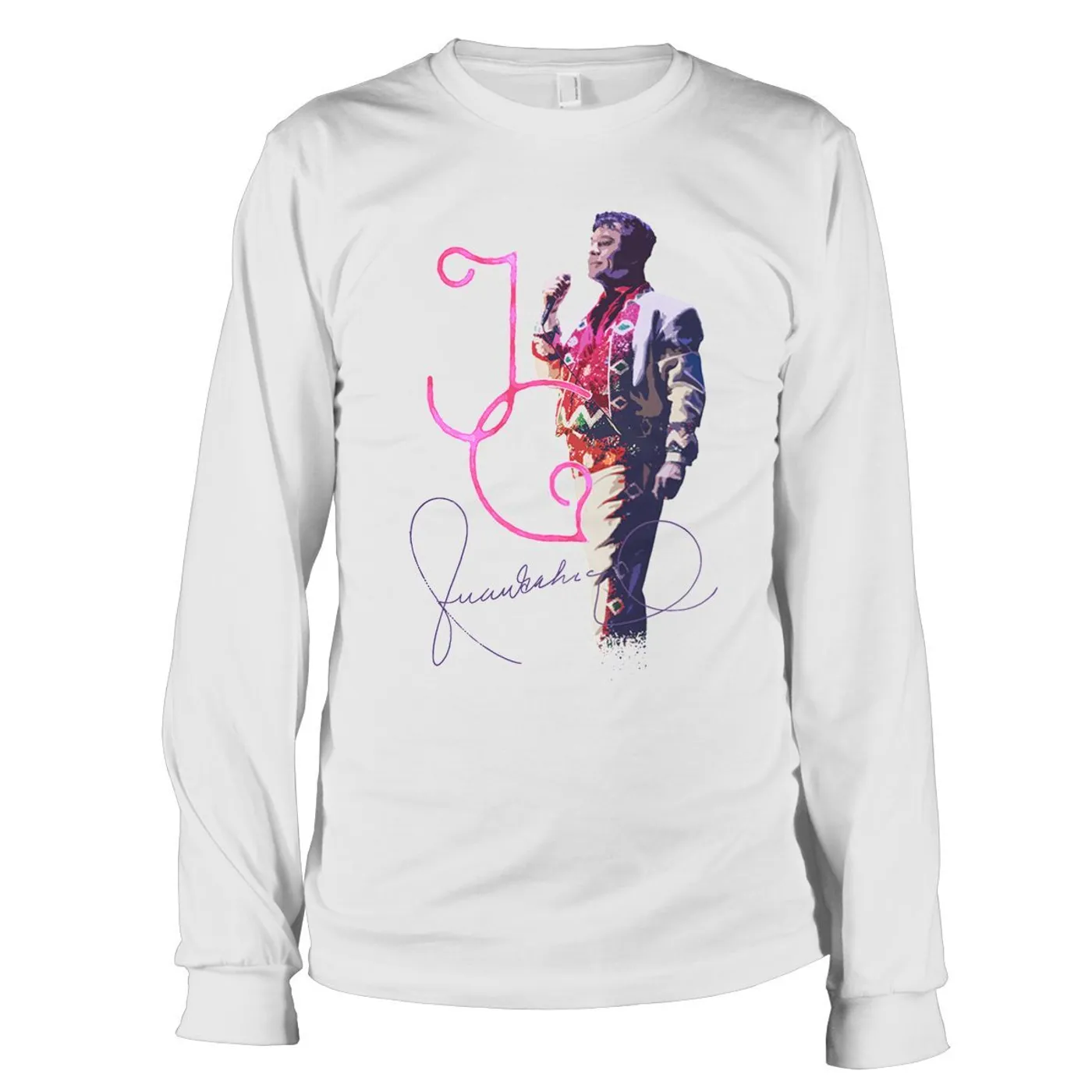 Juan Gabriel Watercolor White Long Sleeve T-shirt