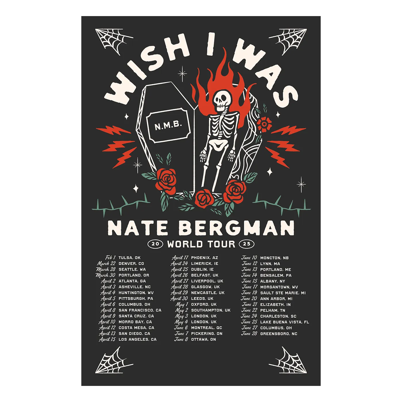 Nate Bergman 2025 World Tour Poster