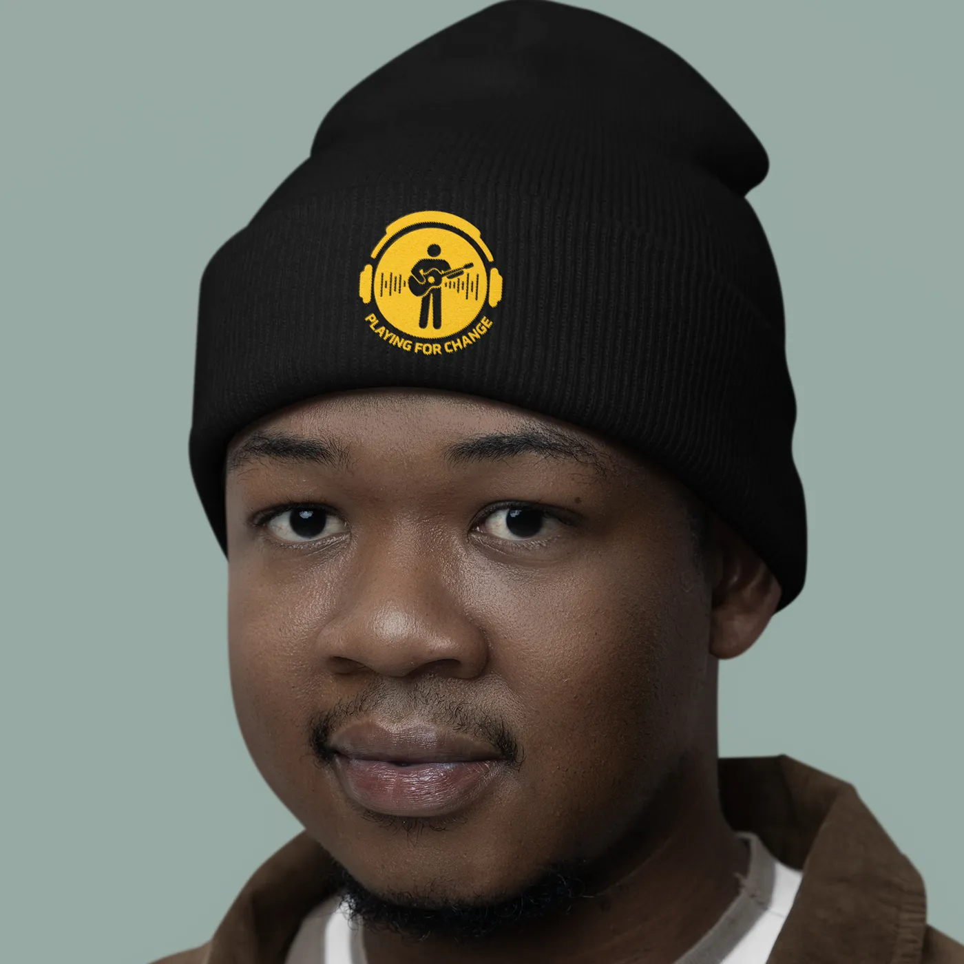 Playing For Change Yellow Logo Cuffed Beanie