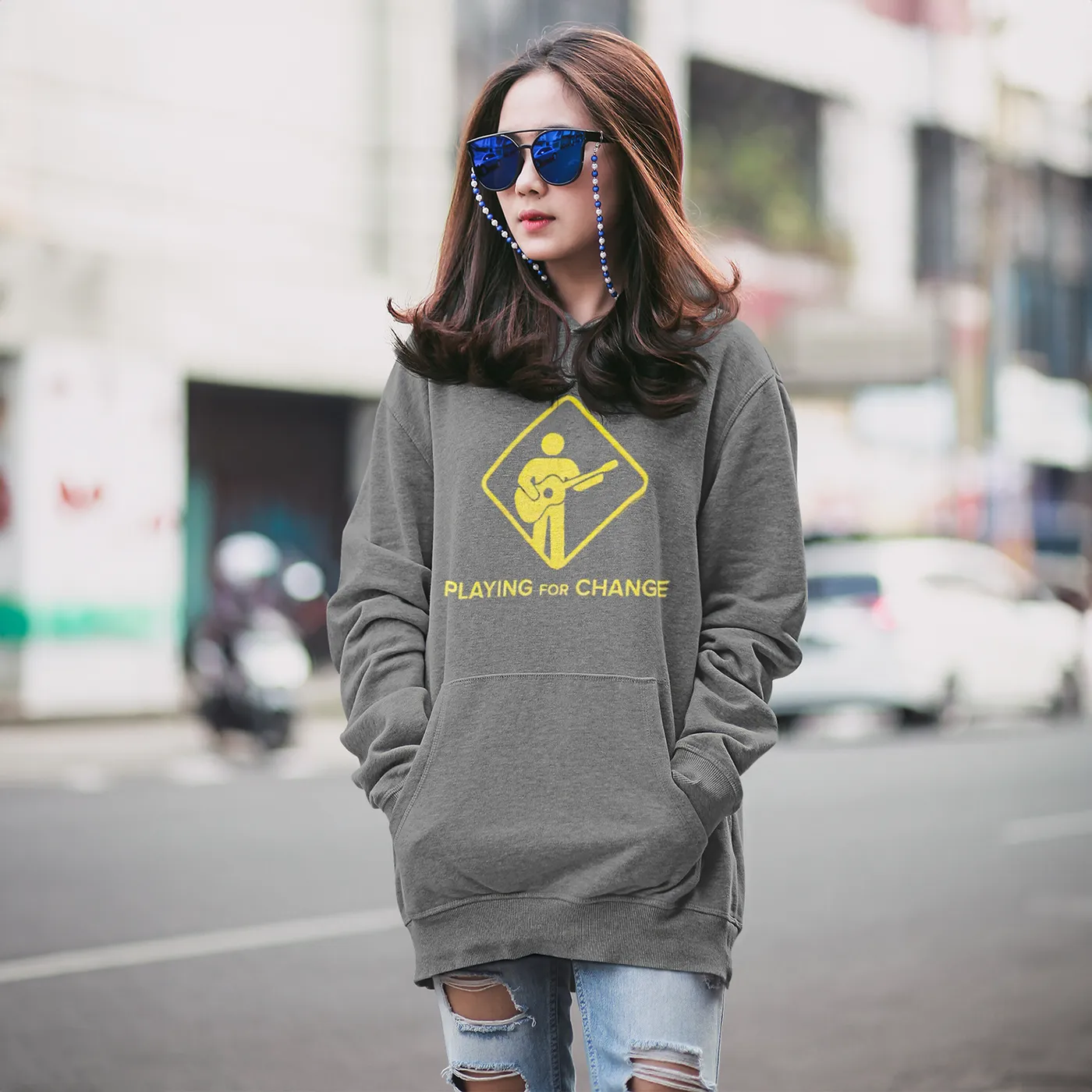 Playing For Change Street Sign Logo Pullover Fleece