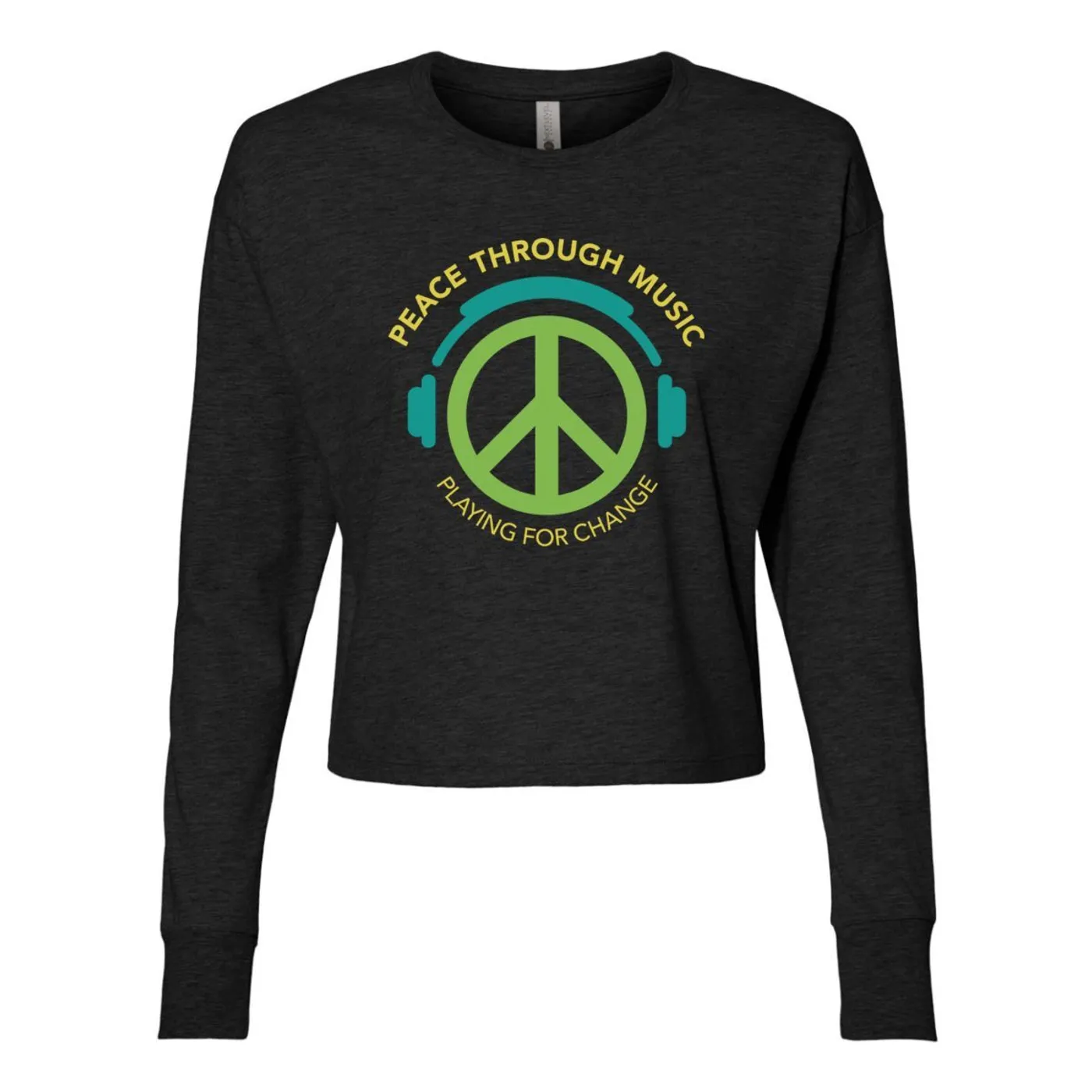 Playing For Change Peace Headphones Long Sleeve Crop Top