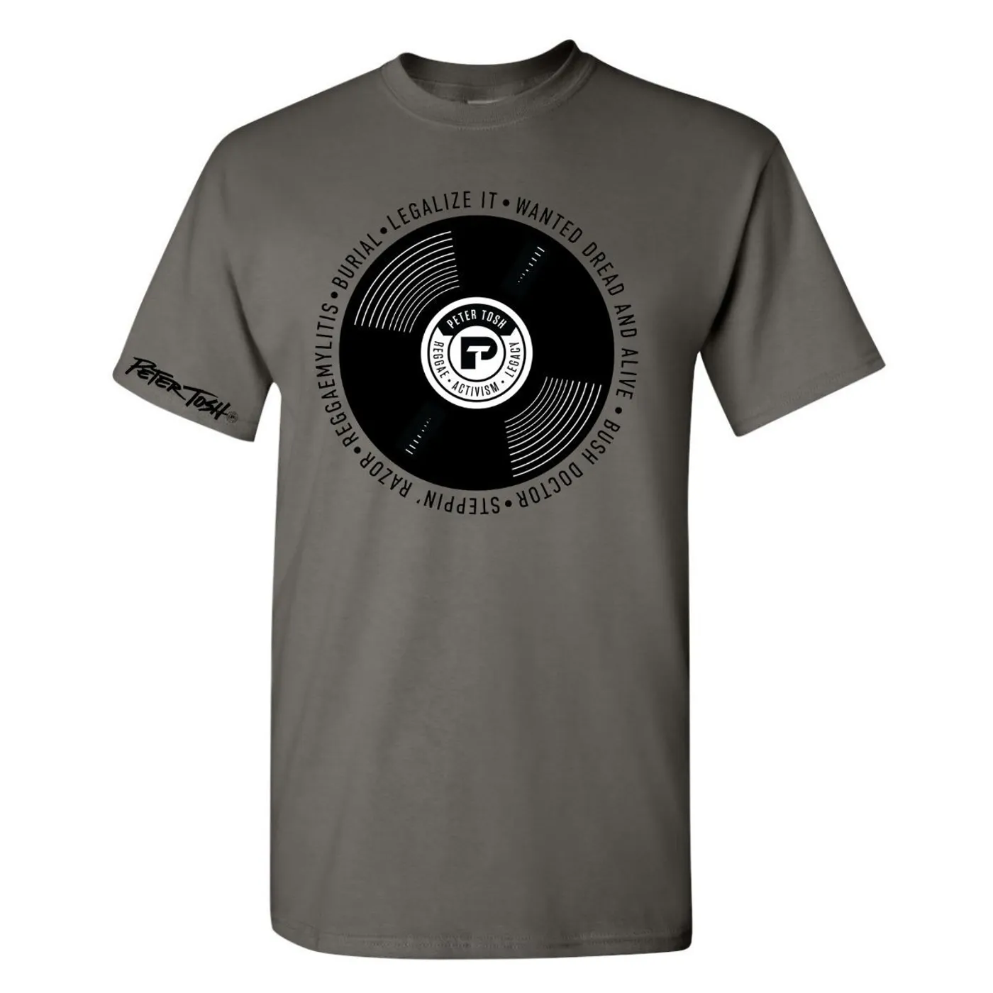 Peter Tosh Vinyl Charcoal T-Shirt