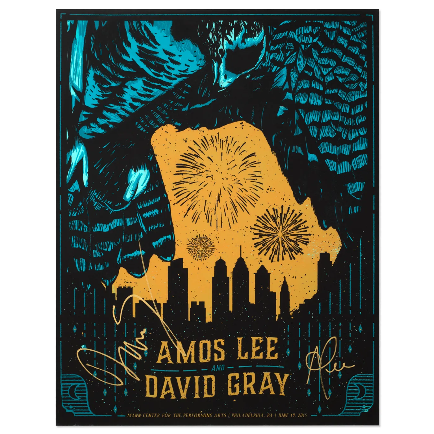 Amos Lee 2015 Tour Poster Philadelphia, PA