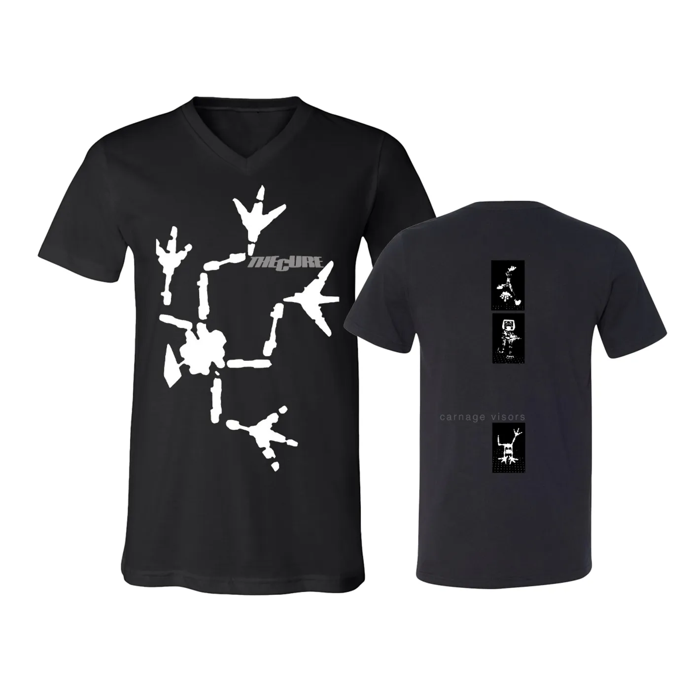 The Cure Carnage Visors Black V-Neck T-Shirt