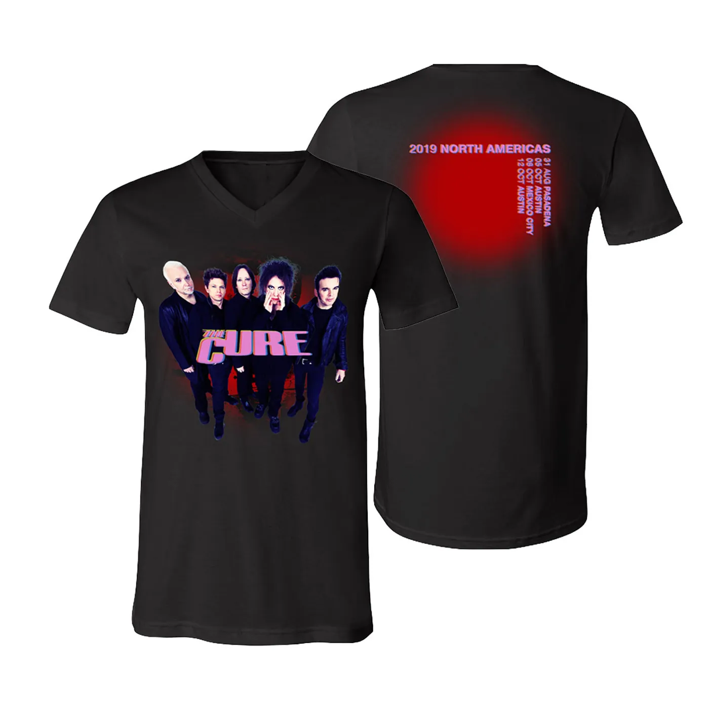 The Cure 2019 North Americas V-Neck Dateback T-Shirt