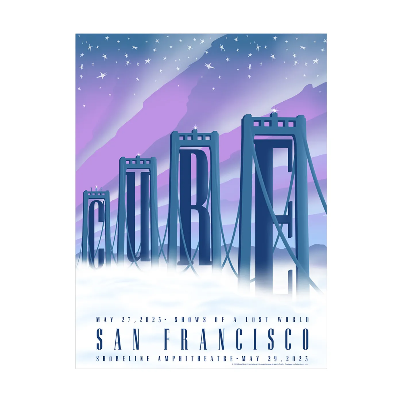 The Cure San Francisco Event Poster May 29, 2023