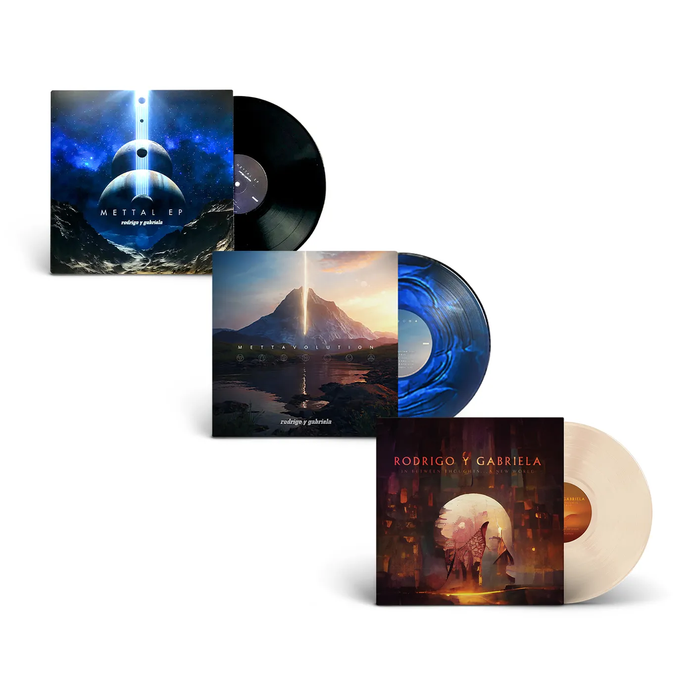 Rodrigo y Gabriela – ‘In Between Thoughts... A New World’ + ‘Mettavolution’ + ‘Mettal EP’ (Vinyl Bundle)