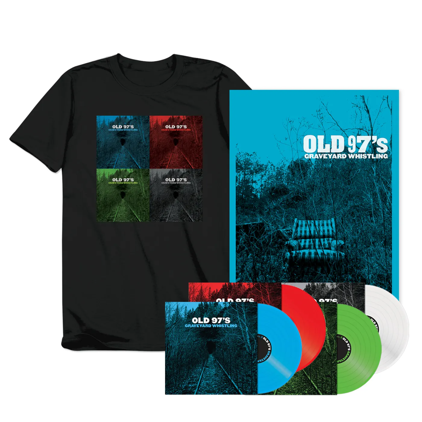Old 97's Graveyard Whistling PRE-ORDER 4-pack Vinyl + T-shirt + Poster Bundle